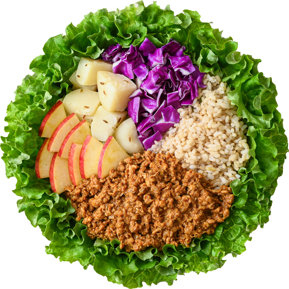 キーマカレーのサラダボウル